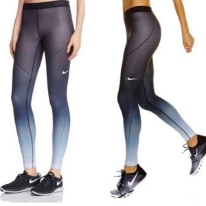 Women’s Nike Pro Hyper Warm Mid-Rise Ombré Full Length Training Tights Size M